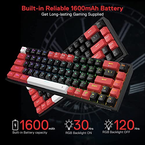 Redragon Castor K631 Pro - 65% Bluetooth + 2.4Ghz Wireless + Wired RGB Mechanical Keyboard (Red Switch)
