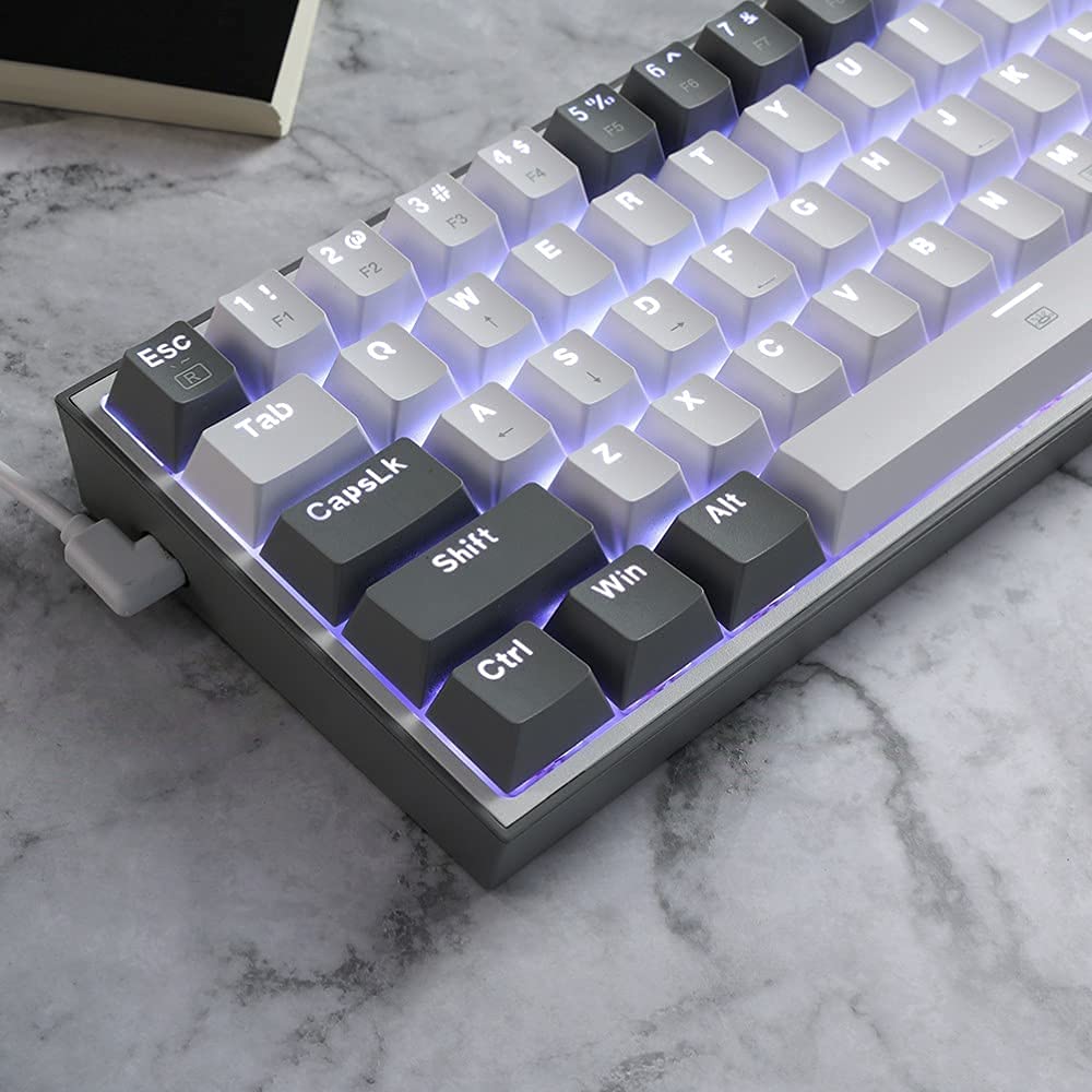 Redragon Fizz K617 - 60% Wired Mechanical Keyboard White And Grey (Red Switches)
