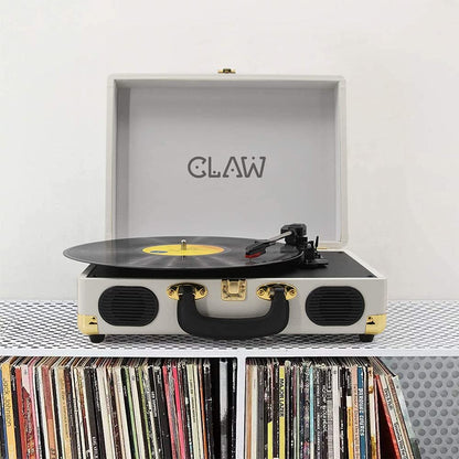 CLAW Stag Portable - Turntable with Built-in Stereo Speakers (White) (Use Code Origin5 to Get 5% Discount)