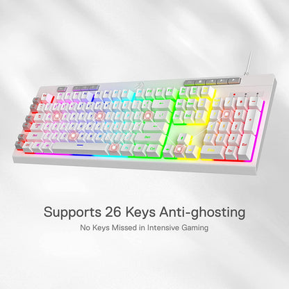 Redragon Shiva K512- Wired Membrane Keyboard RGB White