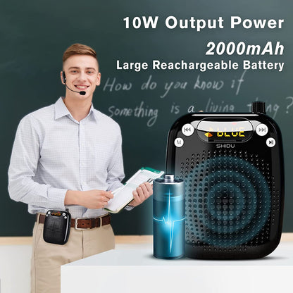 Shidu S611 - Wireless Portable Voice Amplifier with LED Display