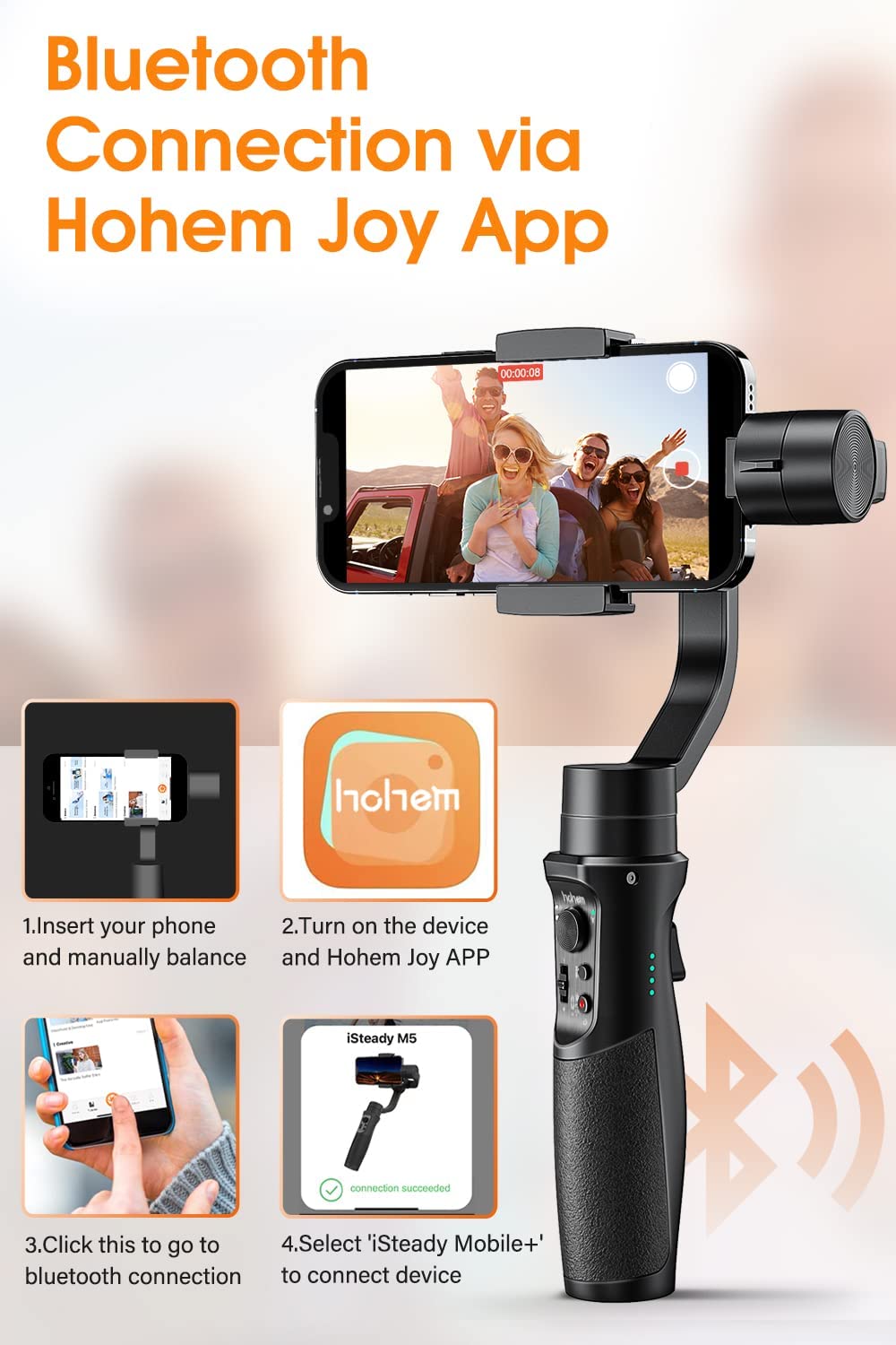 Hohem iSteady Mobile+ - Handheld Gimbal - Upgraded (Black)