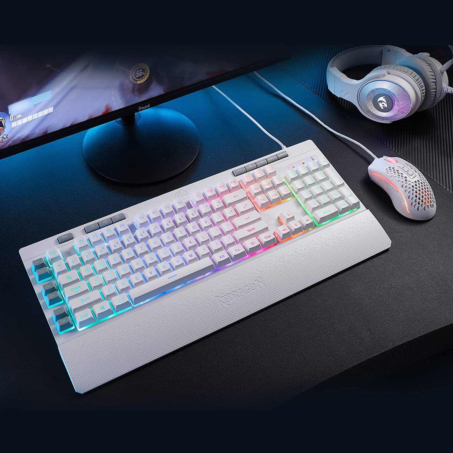 Redragon Shiva K512- Wired Membrane Keyboard RGB White