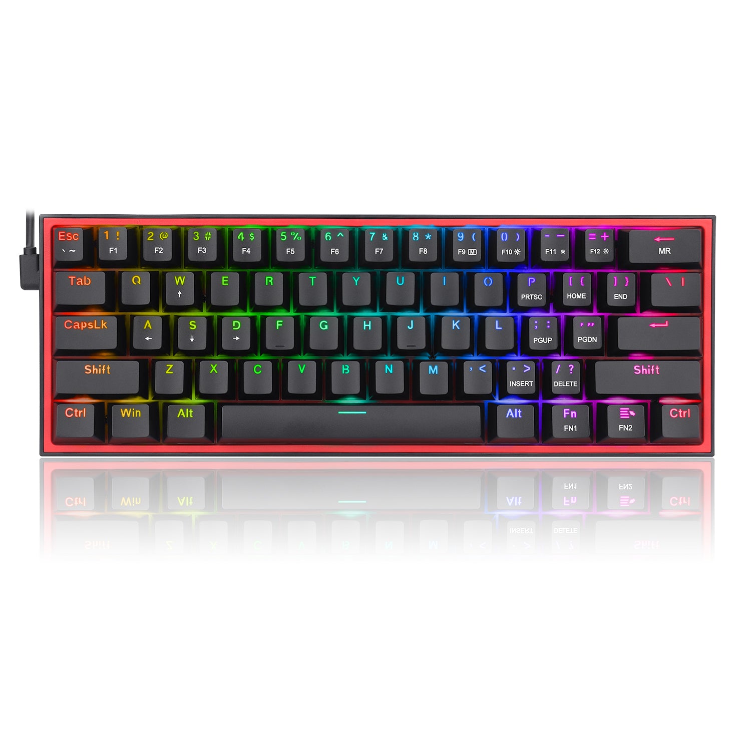 Redragon Fizz K617 - 60% Wired Mechanical Keyboard Black (Red Switches)